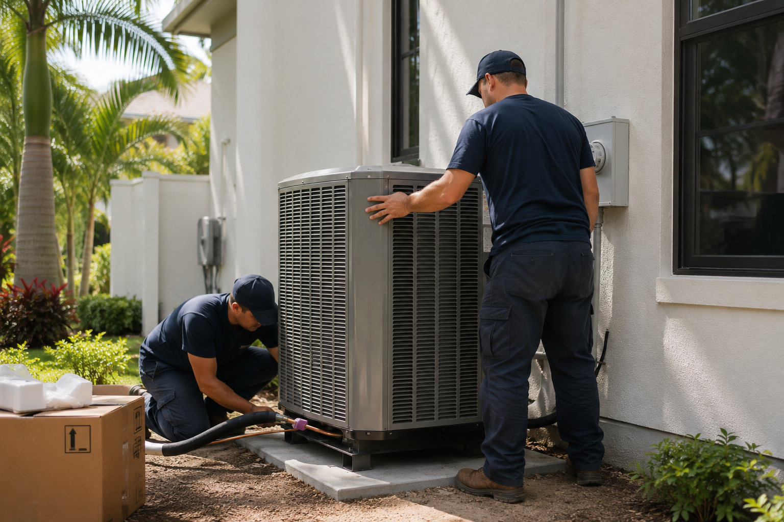 Installation of a new high-efficiency air conditioning system